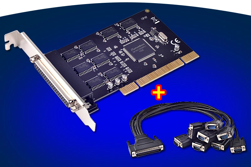 

8 Ports RS232 Serial Adapter PCI Expansion Card 16C1058 Chipset w/ Fan-Out Cable