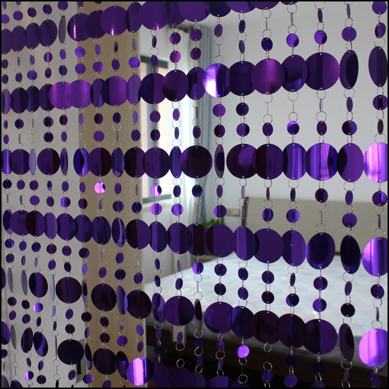 Fashion Home Decoration Noble Luxury Violet Sequin Curtain Door Curtain Hotel Shopping Mall Interior Decoration