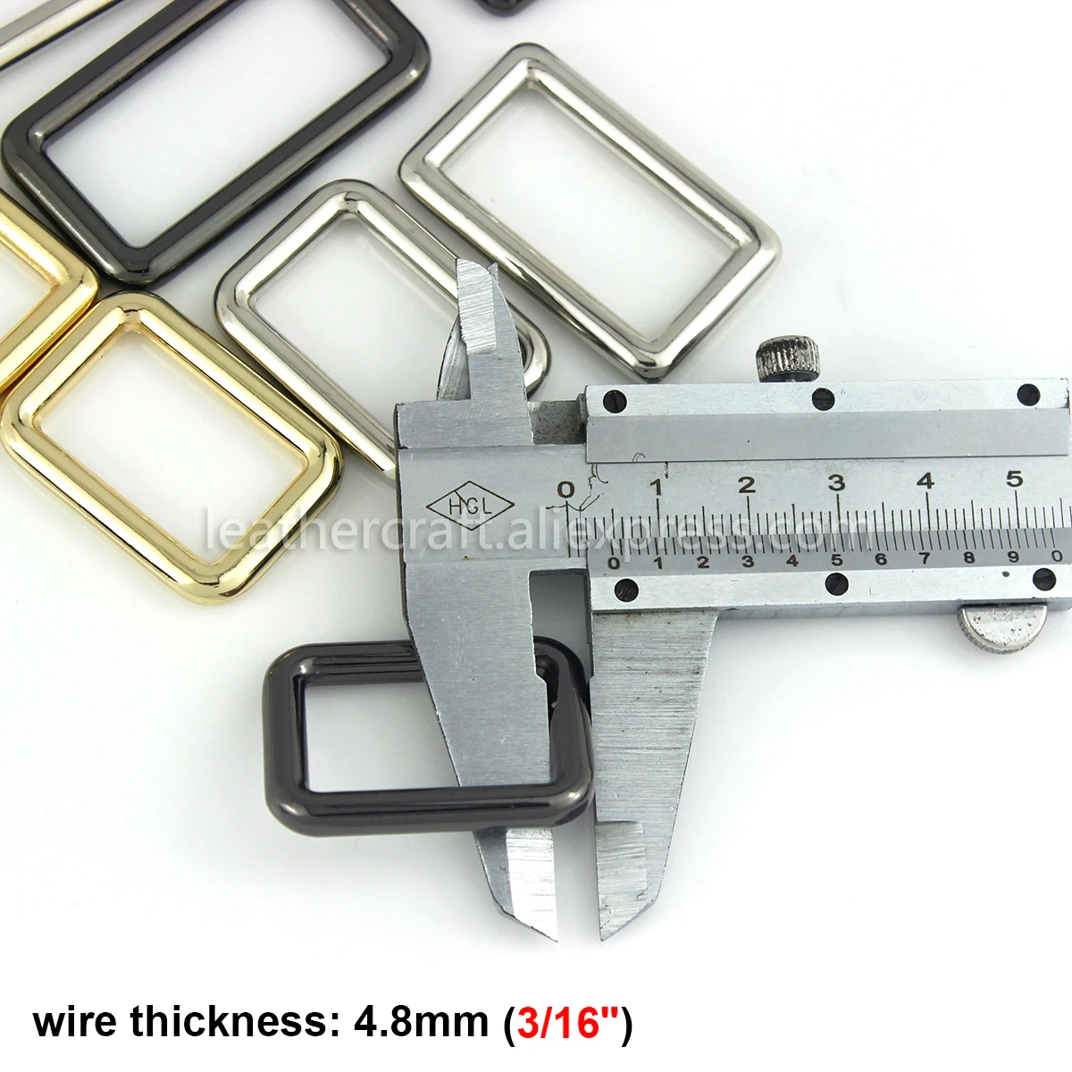 1pcs Metal mould cast Rectangle Ring Buckle Loops for Webbing Leather Craft Bag Strap Belt Buckle Garment Luggage DIY Accessory