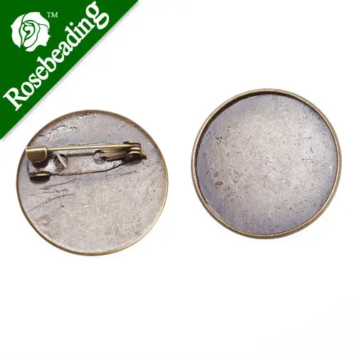 

25mm Antique Bronze Plated Copper Cameo Brooch back,Tie Tac Clutch with 25mm Round Bezel Cup,fit 25mm cabochon,sold 50pcs/pkg