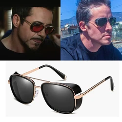 Male Steampunk Sunglasses Tony Stark Iron Man Matsuda Sunglasses Retro Vintage Eyewear Steampunk Sun Glasses UV400 Oculos De Sol