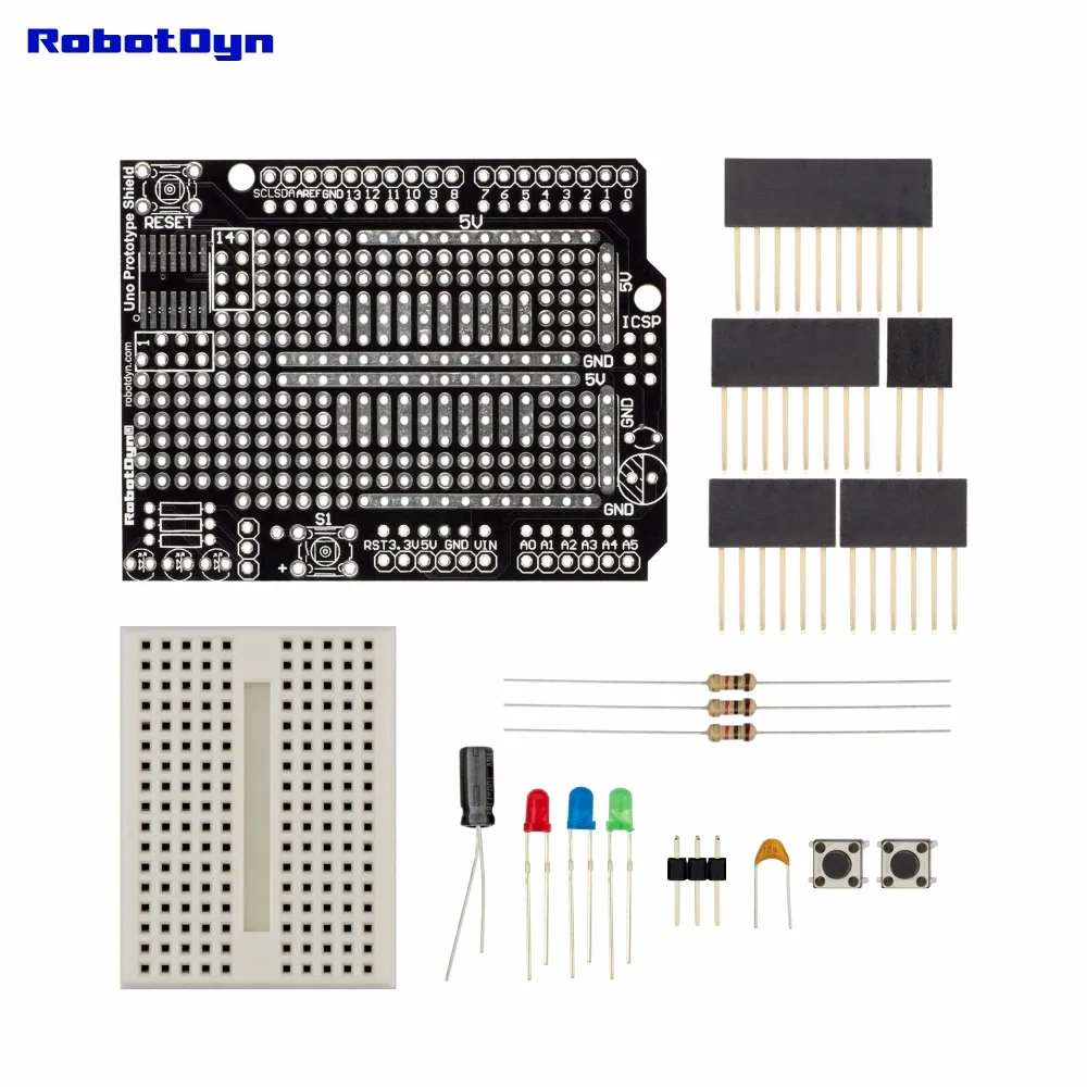 Uno Prototype Shield with mini breadboard,  ProtoShield compatible for Arduino UNO, Mega 2560, Leonardo, Duemilanove