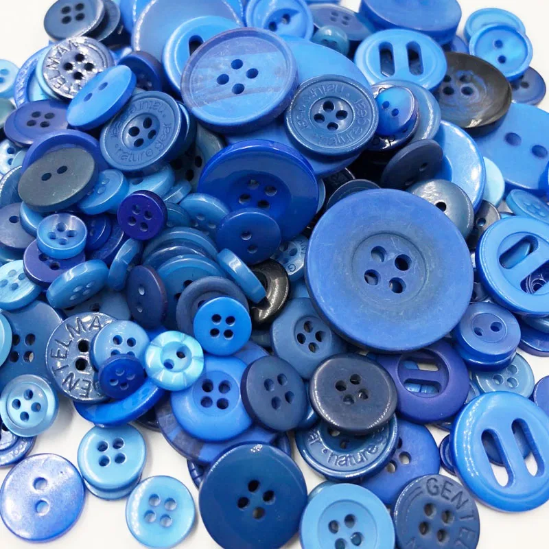 Blue 50 Gram DIY Making Hand Knitting doll\'s clothing Buttons Resin Promotions Mixed Sewing Scrapbook PT235