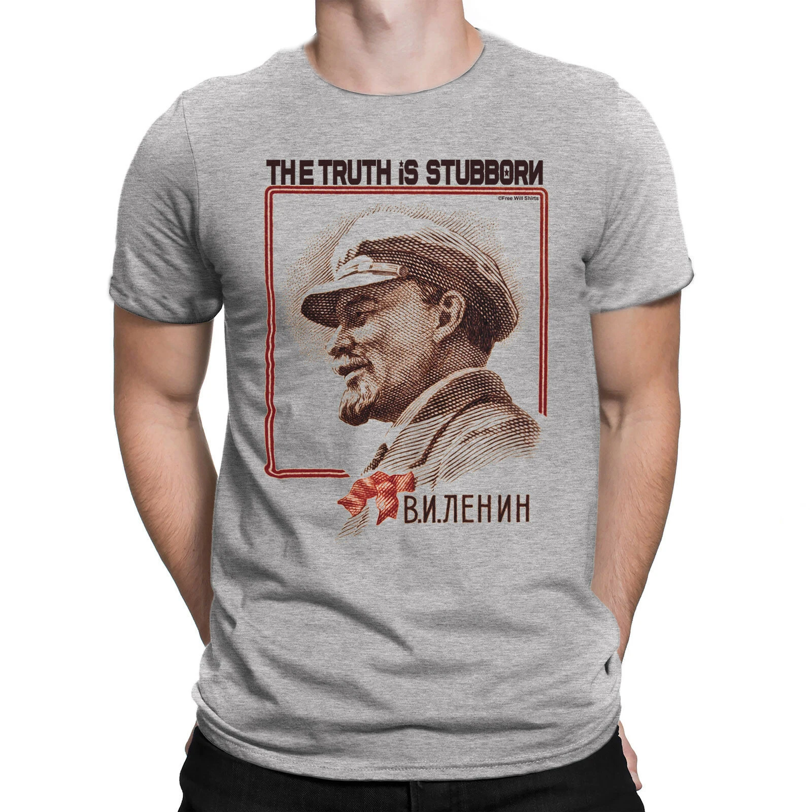 2019 Summer T Shirt Men O-Neck Tee Shirt Lenin The Truth Is Stubborn Soviet Union Ussr Communist Revolution Summer cool Tee