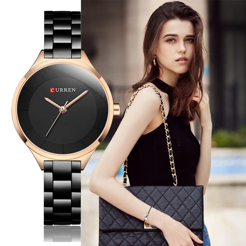 CURREN Brand Fashion Ladies Watches Stainless Steel Analog Quartz Women Clock Dress Casual Luxury Watch Woman Relogio Feminino