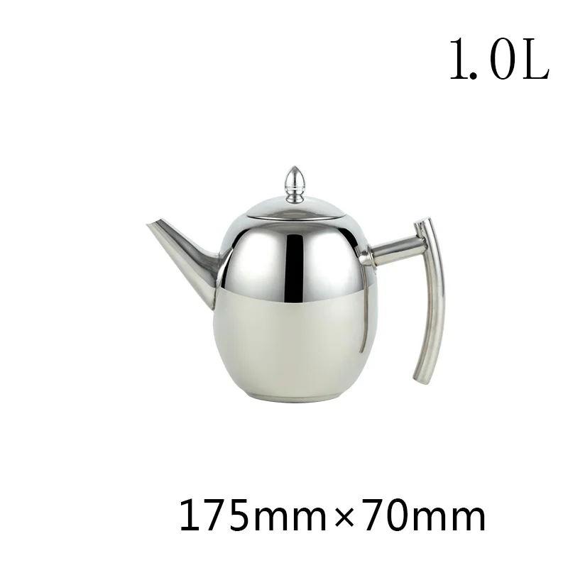 1L/1.5L Belly Shape Thicker Tea Pot Linner With Filter Design Water Kettle 304 Stainless Steel High Quality Tea Kettle