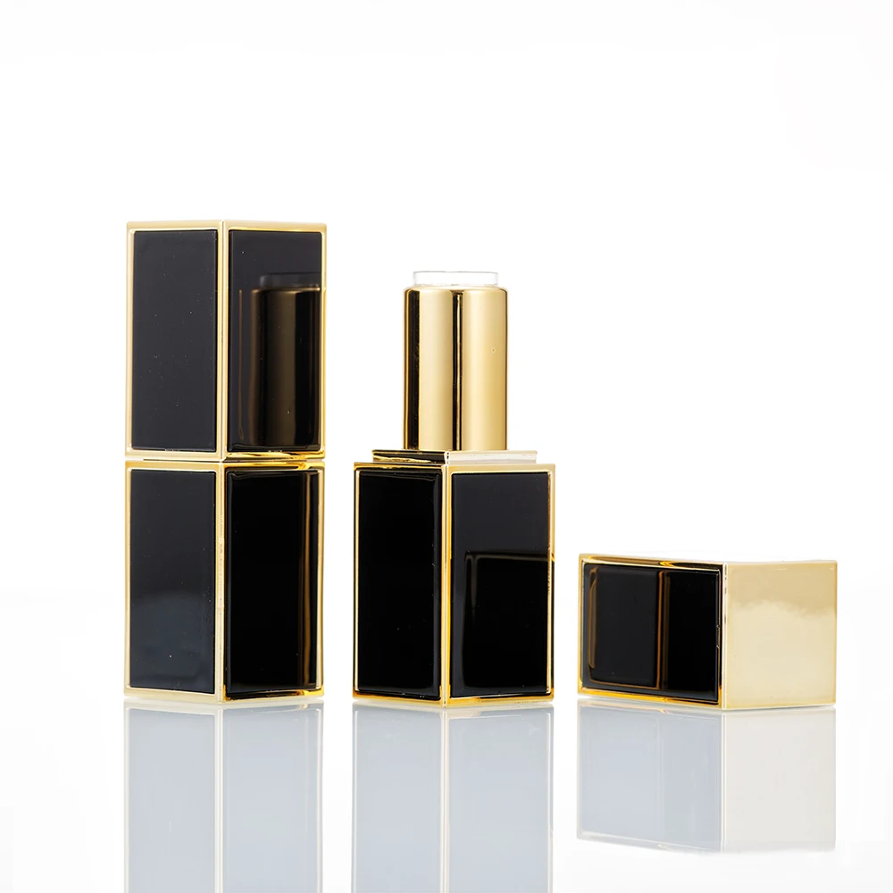 

High luxury custom lipstick tube packaging design square refillable plastic containers