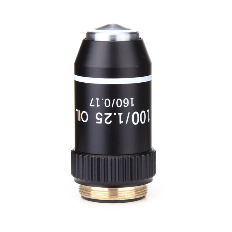 195 nero acromatico obiettivo 4X 10X 20X 40X 60X 100X microscopio di alta qualità ottica obiettivo RMS 20.2mm parti dell'obiettivo