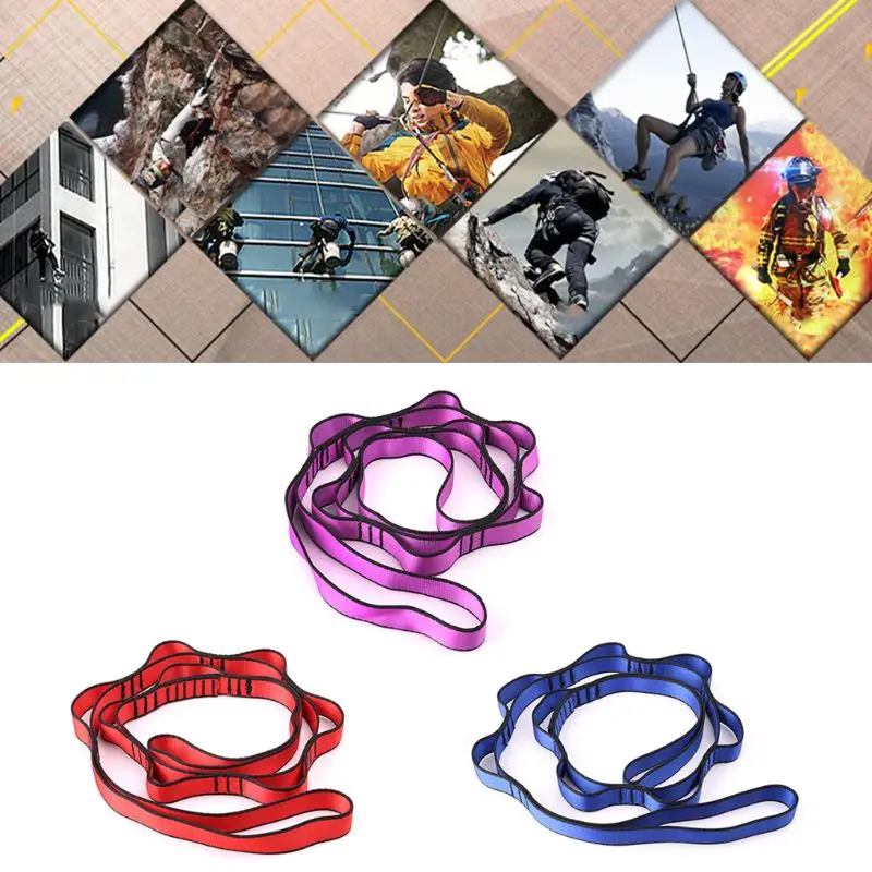 Climbing Nylon Daisy Chain Rope With Loops Yoga Hammock Hanging Strap Bandlet  Feb13