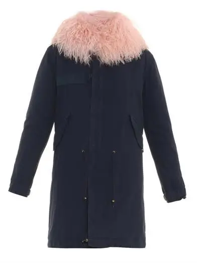 Long style Navy Lamb Fur,Pink Lamb Thickness Fur,ladies Winter Fur Wear,Mr&mrs Natural Lamb Fur Wear