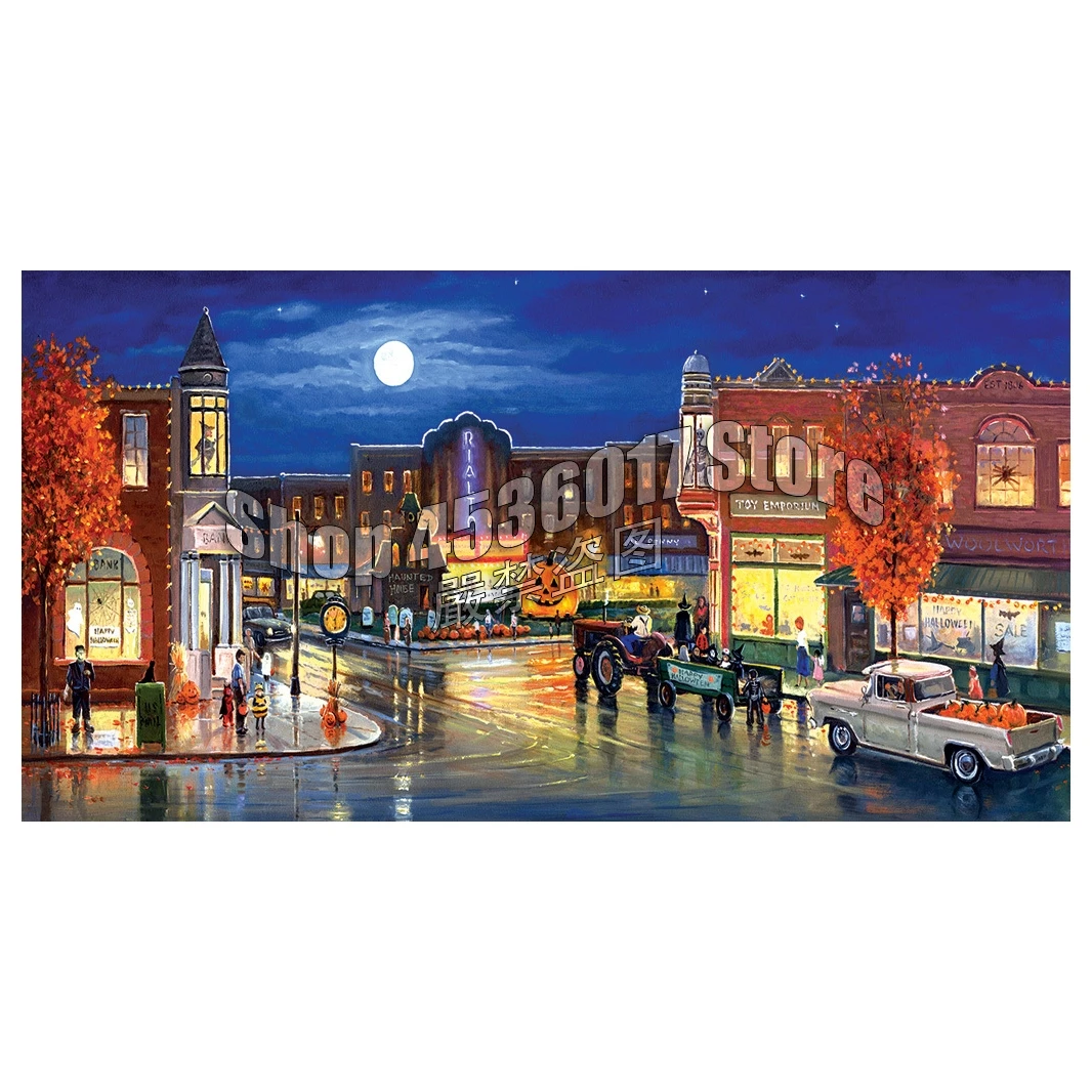 

Diy 5D Diamond Painting Halloween in the City diamond mosaic landscape 3D diamond embroidery Cross Stitch Home decor Christmas