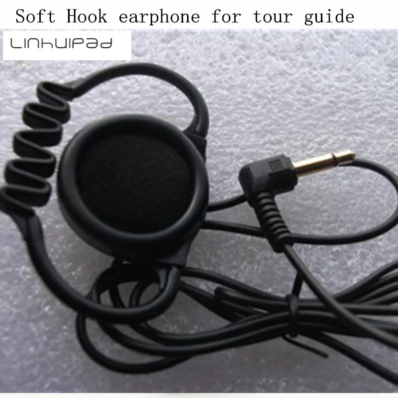 5 Pack Hook Earphones 3.5mm Universal Single Side Earbud Earpiece  for Tour Guide System