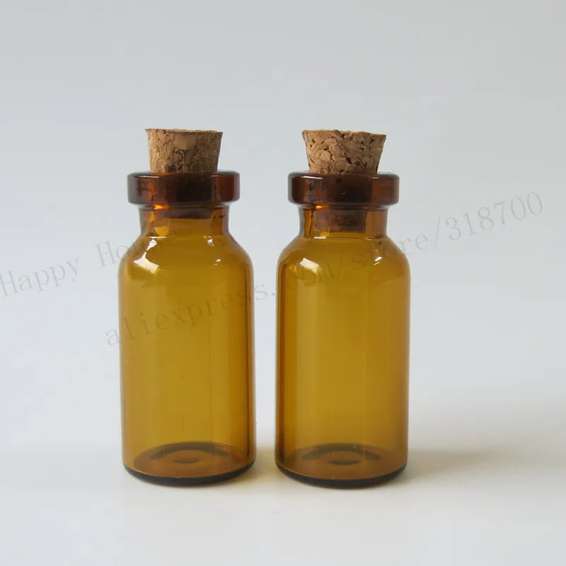 

360 x 3ml Mini Clear/Amber Glass Bottle with wood cork,3cc Small empty sample vials,cork stopper glass vial,wishing bottle