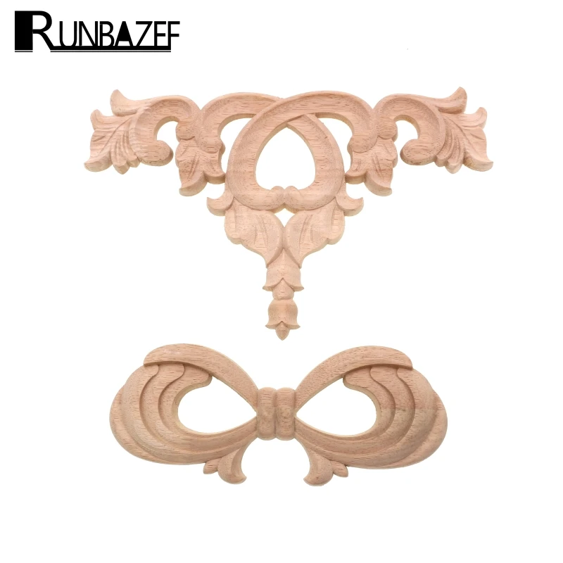 RUNBAZEF Solid Wood Furniture Home Decor Decoration Accessories New Carved Door Heart Flower Miniature Figurines Levitation