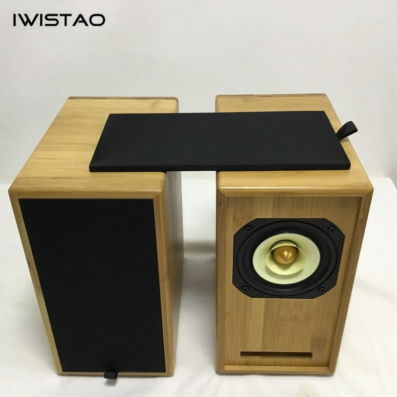 IWISTAO HIFI 4 Inches Full Range Labyrinth Speaker Bamboo 2x60W Max 8Ohms 70Hz-22KHz 89dB for Monitor Speakers Tube Amp