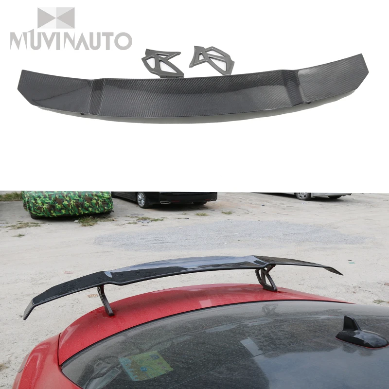 

V-shaped carbon fiber backup trunk roof edge spoiler pane for BEZN CLA Class C117 CLA250 CLA45