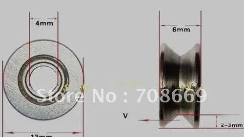 

20pcs 4mm 624VV V Groove Sealed Ball Bearings 0.157'' Vgroove 4 x 13 x 6mm