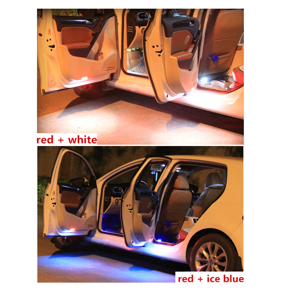 READXT 4Pcs 자동차 인테리어 도어 경고 Led 라이트 램프 Led 조명 vw Passat B6 B7 CC 골프 5 MK5 6 7 MK7 Eos Tiguan 3AD 947 411