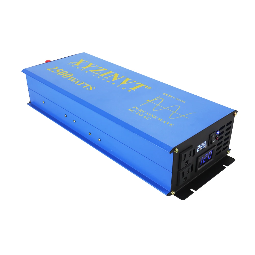 2500W Pure Sine Wave Inverter Solar Generator Power Supply Battery DC to AC Converter 12V 24V 48V 110V to 120V 220V 230V 240V