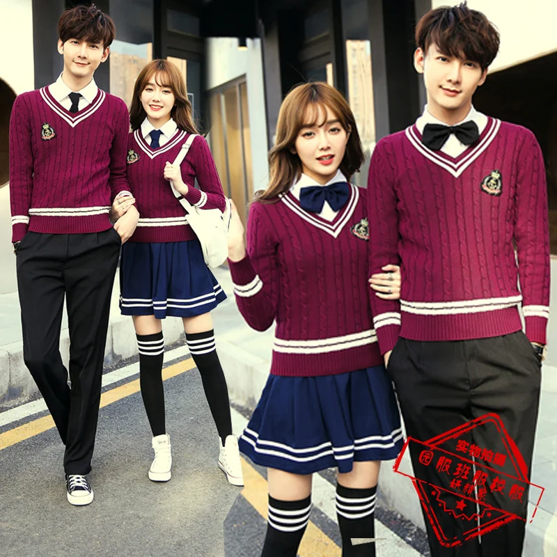 Korea Institute Of wind uniformen mittleren schule jungen und mädchen pullover anzug class-service England herbst und winter chor servic