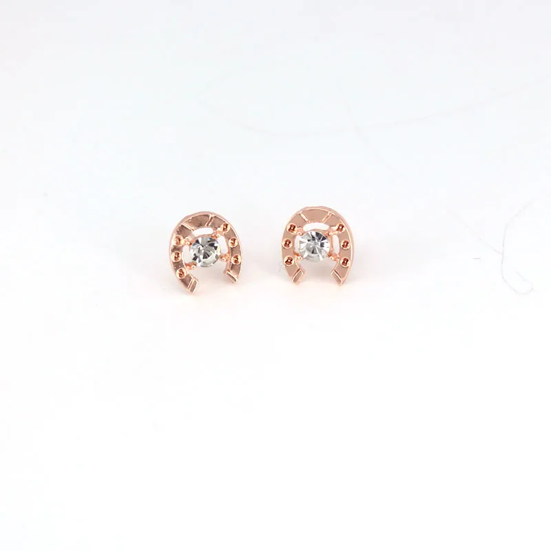 hzew crystal Horseshoe earring cute horse two colors earrings