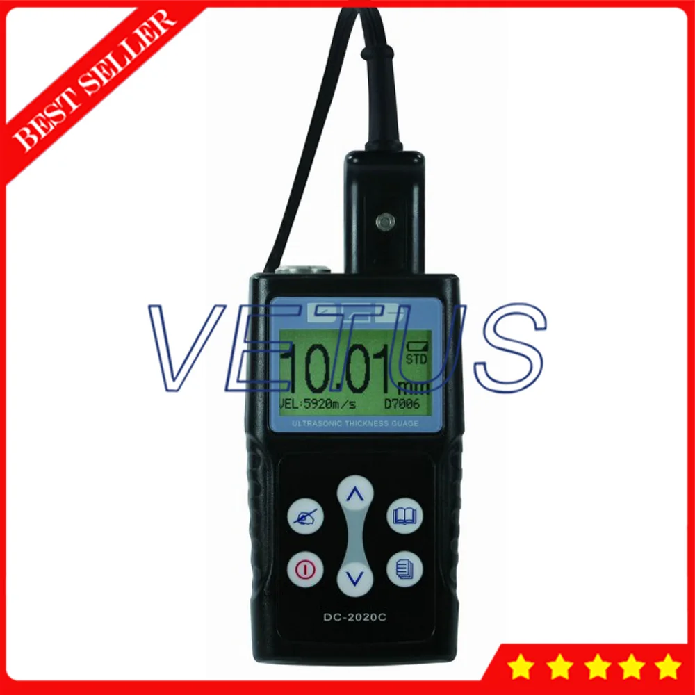 DC-2020C Ultrasonic Thickness Gauge Tester With USB Output 5000 Readings Memoried Auto Probe Zero Calibration For Glass Steel