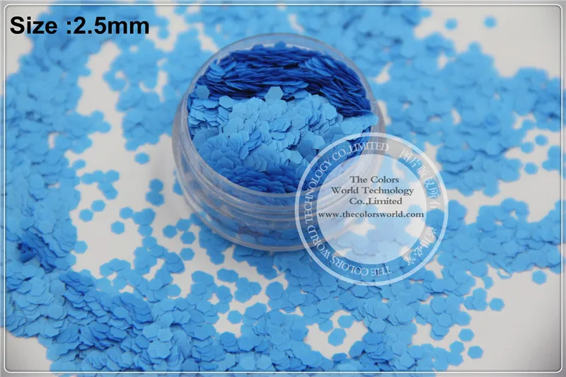 

TCF505 Neon Blue Colors 2.5mm size solvent resistant glitter for nail Art nail Polish or other DIY decoration