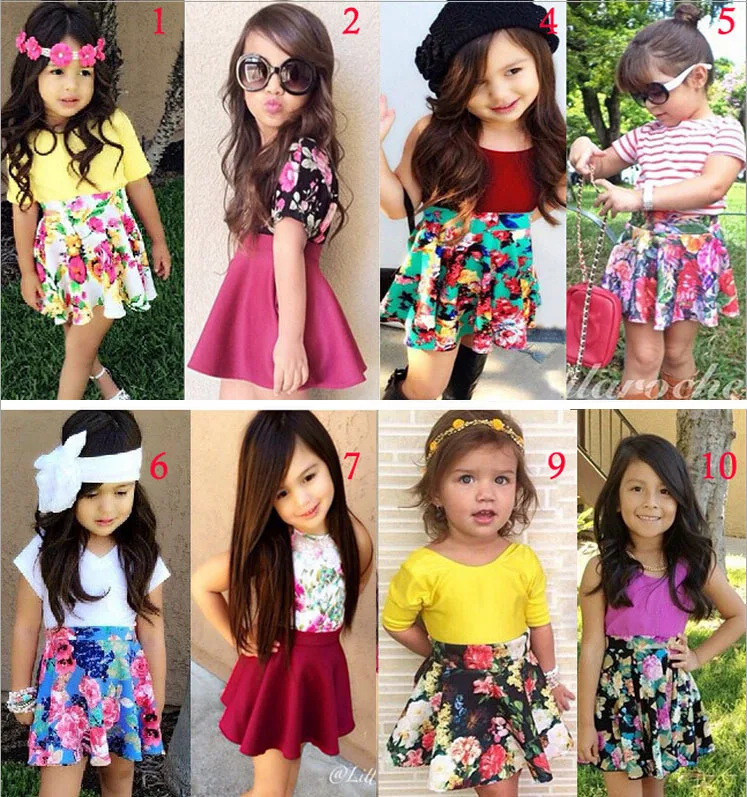 2021 new Summer girls suit,kids baby Girls clothing set kids children T shirt +flower skirt 2 pc clothes set girl dress set