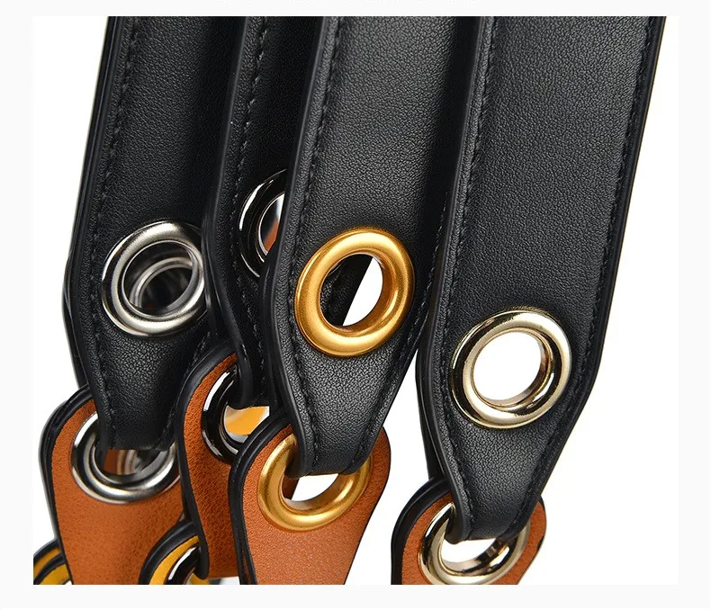 Brand Bag strap Panelled rivet Wide Leather Strap for Messenger Bags DIY Women Shoulder Strap for Bag Handbag Accessories