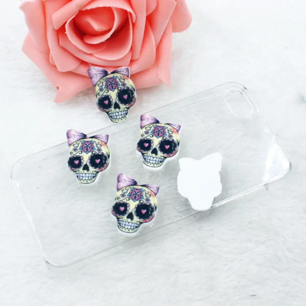 50pcs/lot  flat back planar resin skulls resin cartoon DIY resin cabochons accessories