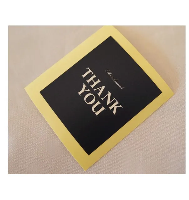 90Pcs 10Sheets Rectangle Black Handmade/ Thank You Cake Packaging Sealing Label Kraft Sticker Baking DIY Gift Stickers