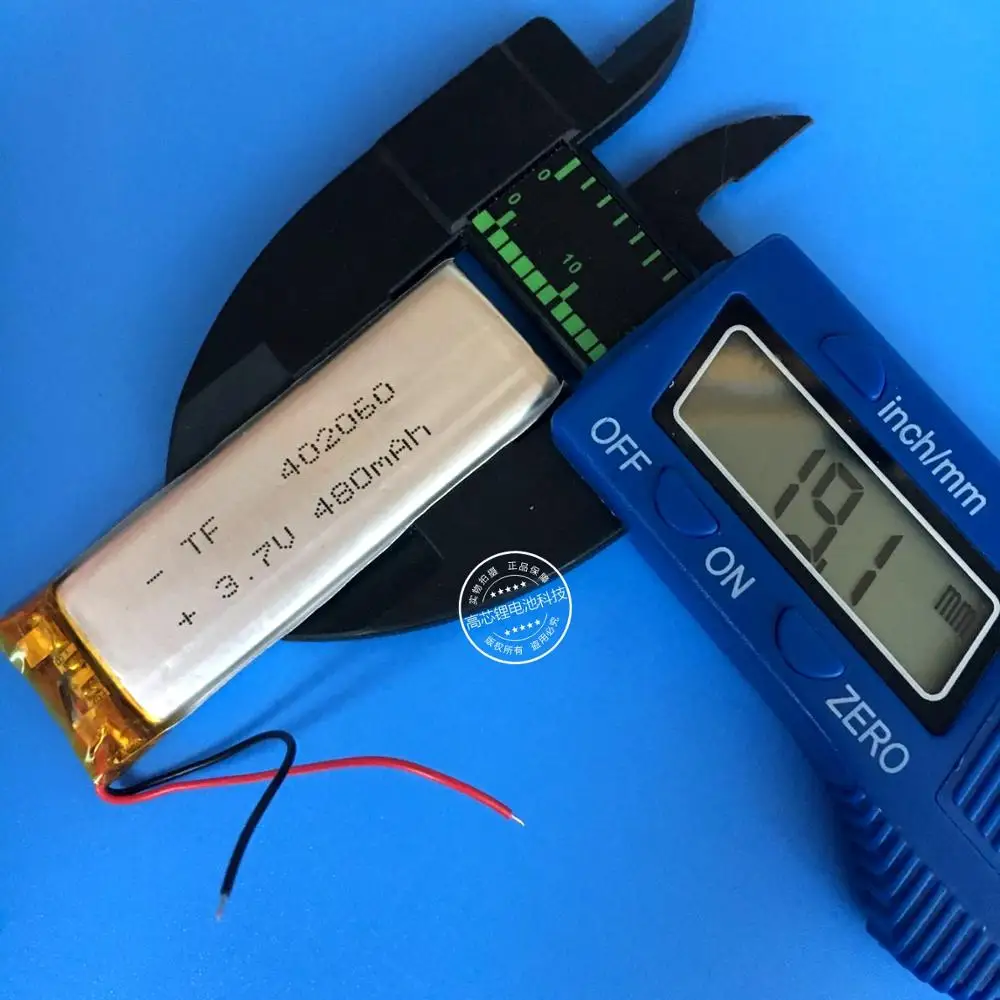 3.7V polymer lithium battery, 402060 480MAH small equipment monitor, speaker, recording pen, MP3 Rechargeable Li-ion Cell