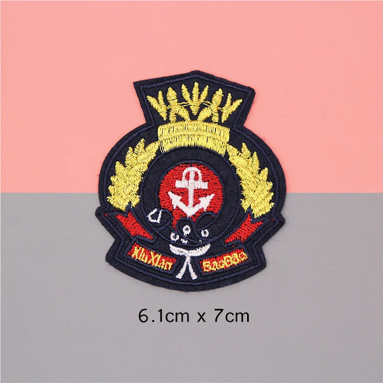 1pc Fashion Crown Bee Military Army Rank Embroidery Patches for Clothing Iron on Clothes Biker Garment Appliques Badge Sticker