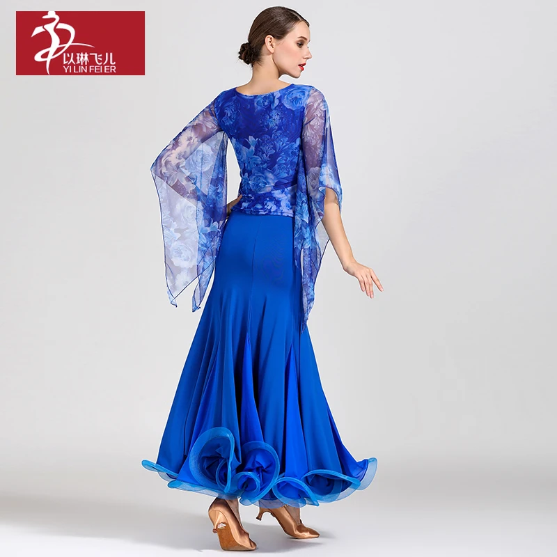 Falda de competición de baile de salón para mujer, traje de falda de vals de salón, vestido de baile estándar, + S9018 GB027, novedad