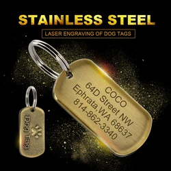 Individuelle Hund ID Tag Edelstahl Military Dog Tags Kostenloser Gravierte Typenschild Name Tags Pet Kragen Anhänger Hund Zubehör