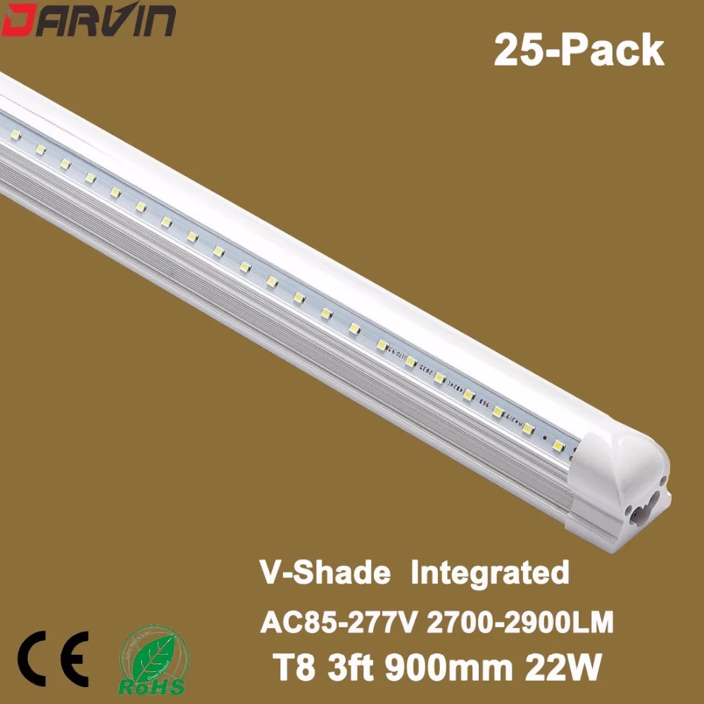 Led T8  V-shade Integrated Tube 3ft 900mm 22W Double Sides Led High Lumen Super Bright 270 Bright degree