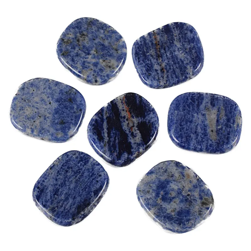 

Sodalite Hot Massage Stone Natural Chakra Palm Stones Healing GemStone 7 pcs/Set SPA Reiki Crystal Energy Beauty Health Care