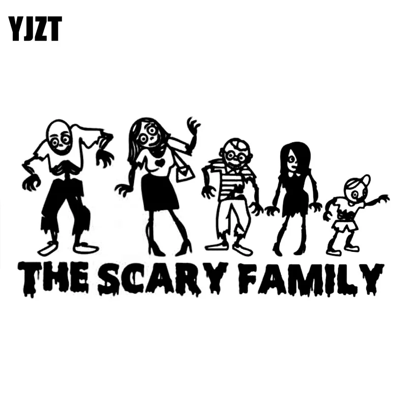 

Индивидуальная наклейка YJZT размером 20*9,6 см с изображением зомби для семейной строки, черный/серебристый цвет