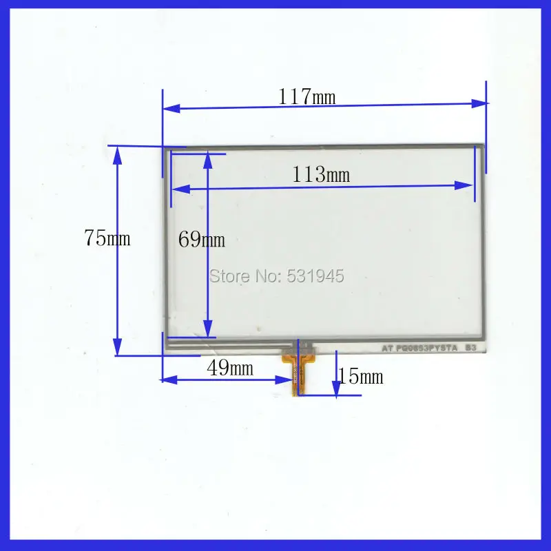 ZhiYuSun New 4 Inch Touch 117mm*75mmScreen for 4  GLASS 117*75  for CAR   for soling  gps touch 4 line  on Digital compatible