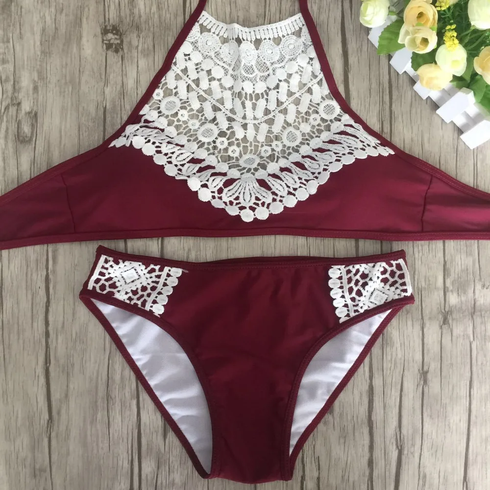 Swimsuit Women Sexy Pusg up Bikini Set 2022 summer Swimwear Biquinis Floral Lace Swim Wear Ladies swimsuits Cropped