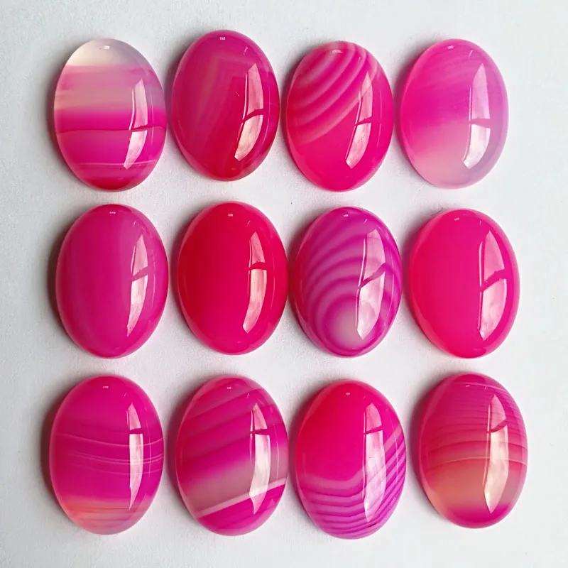 

Fashion charm rose red Striped Onyx stone beads for jewelry making 13X18MM cab cabochon oval Ring accessories 20Pcs/lot