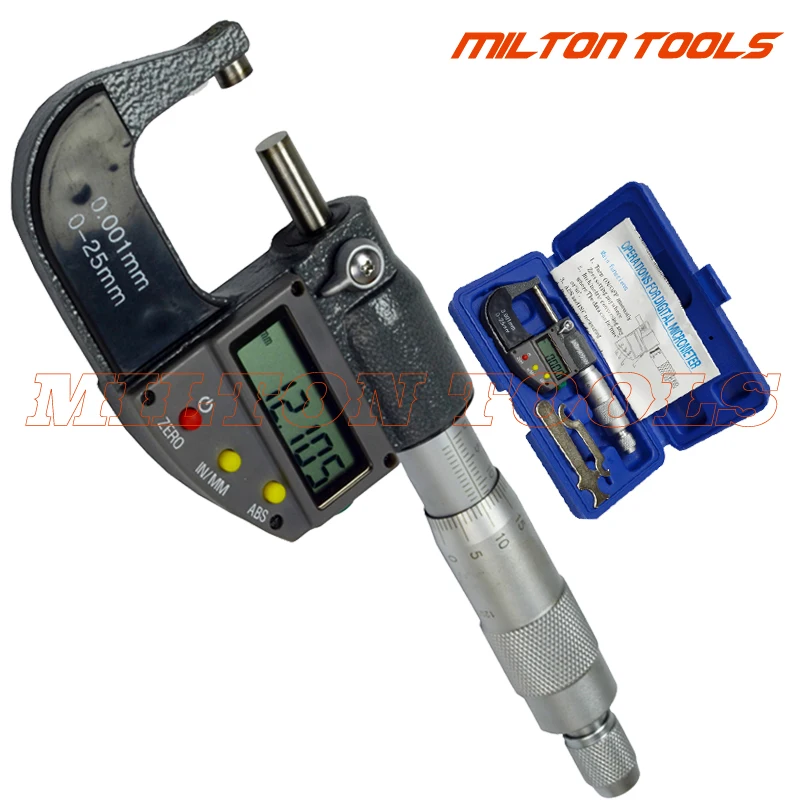 Digital Micrometer 0-25mm 0.001mm Metric/Inch Electronic Outside Micrometro Carbide Tip digital micrometer head