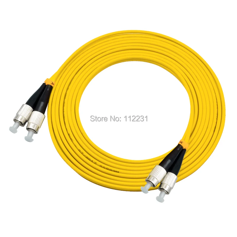 Cabo de remendo de fibra óptica duplex de 15 metros fc para fc monomodo, cabo de remendo de fibra óptica, fc/tablete/pc, 3.0mm,9/125 tamanhos 15m