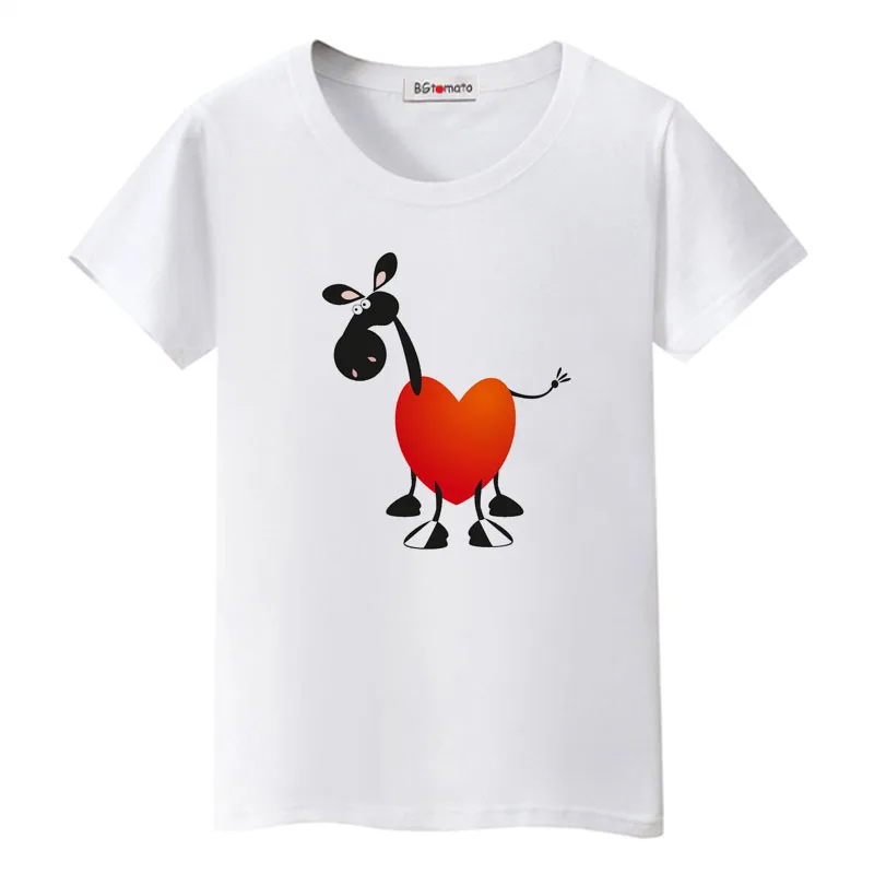 BGtomato design creativo little horse bella maglietta vendita calda di buona qualità casual top bel cavallo carino t-shirt donna