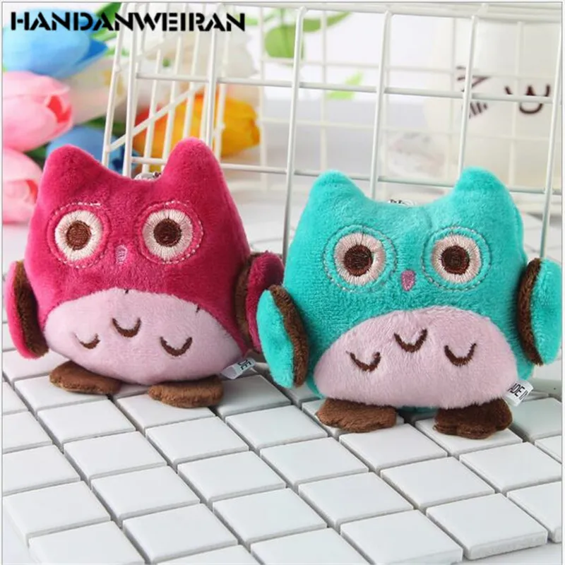 1Pcs /Lots Cute Plush Toys Owl Pendant Cartoon Stuffed Animal Plush Toy 10Cm 2 Colour Wedding Party Gift For Kid