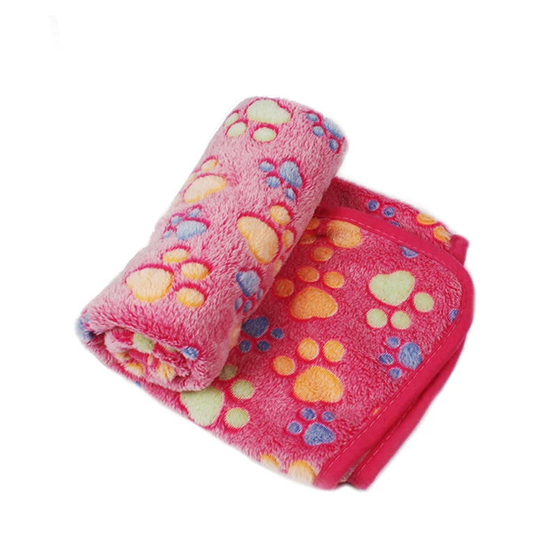 Pet Blanket Mat Winter Warm Soft Dog Cat Bed Dog Paw Print Sleeping House Mattress Cover Cushion For Small Medium Dog Puppy Cat