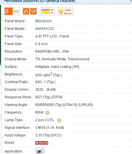 AA084VC02 8.4 INCH Industrial LCD,new&A+ in stock, tested before shipment