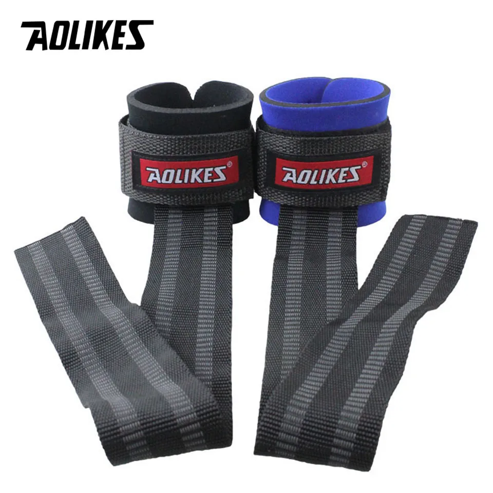 AOLIKES 2PCS/Lot Gym Sport Wristband Fitness Dumbbells Training Wrist Support Straps Wraps With Hand Power Bands Horizontal Bar