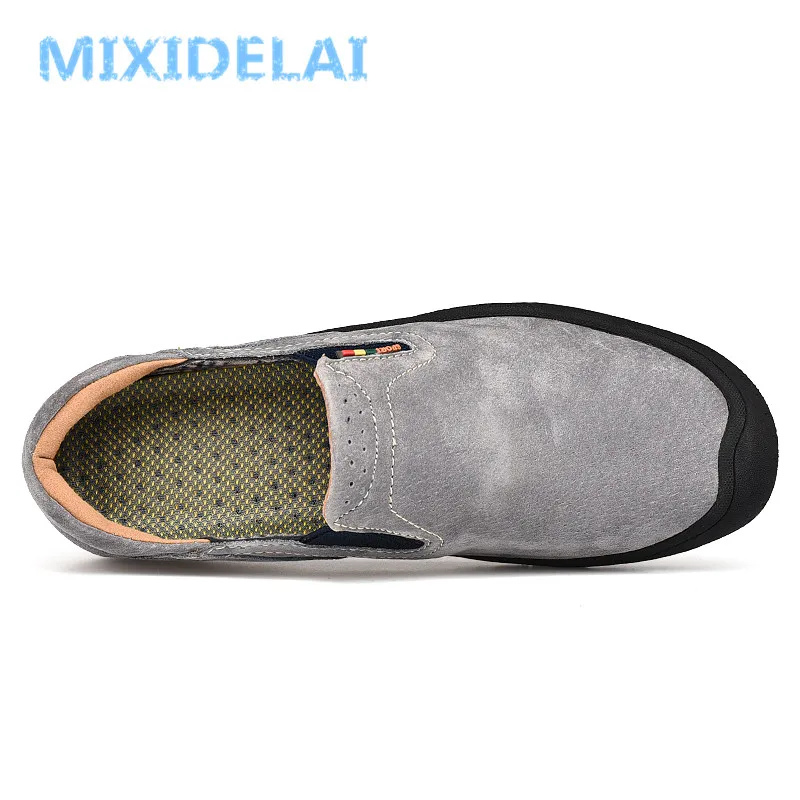 Mixidelai mocassins masculinos para homens sapatos deslizamento em apartamentos de couro genuíno condução andando calçado macio qualidade primavera