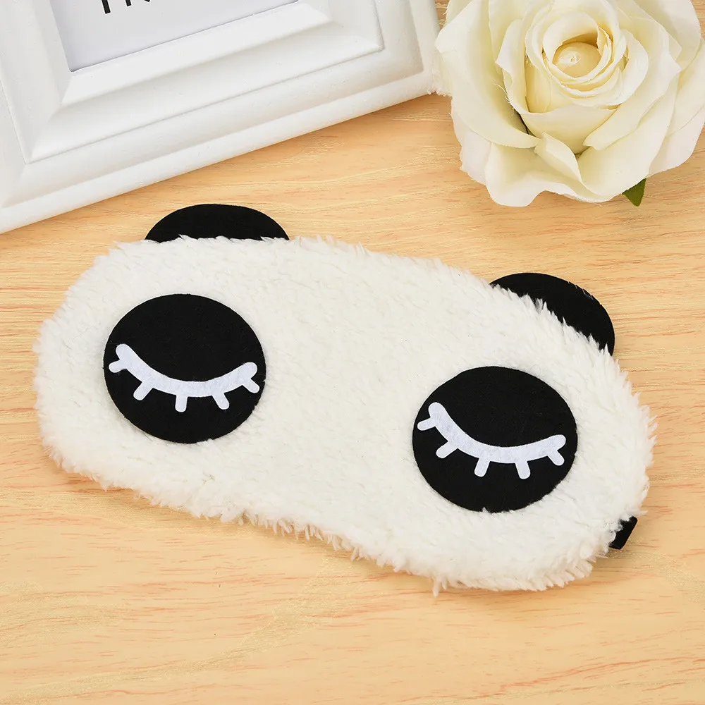 1PC Sleep Eye Mask Shade Nap Cover Blindfold Face White Panda Shading Sleep Cotton Goggles Aid Relax Travel Eyepatch Dropshippin